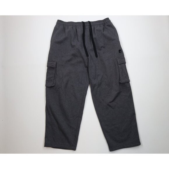 Vtg Y2K And1 And One Basketball Mens XL Faded Heavy Wide Leg Cargo Sweatpants - Picture 1 of 15